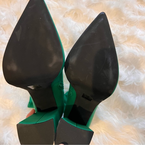 FREE PEOPLE X JEFFREY CAMPBELL GREEN PLATFORM CHELSEA COMBAT BOOTS SIZE 8.5 - Picture 4 of 4